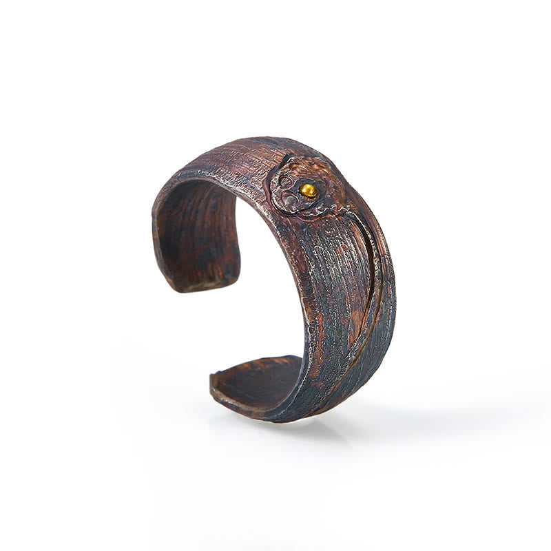 999 Sterling Silver, Brass & Copper Lotus Balance Ring