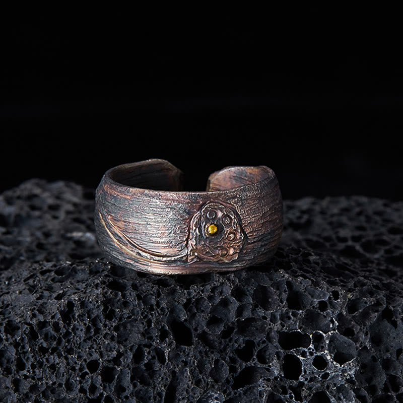 999 Sterling Silver, Brass & Copper Lotus Balance Ring