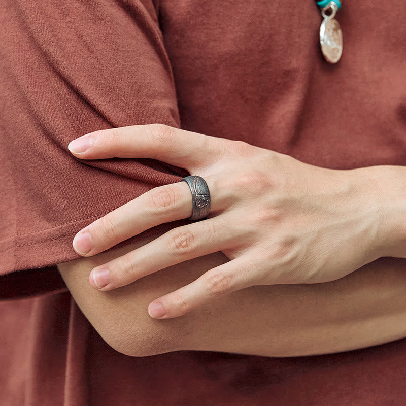 999 Sterling Silver, Brass & Copper Lotus Balance Ring