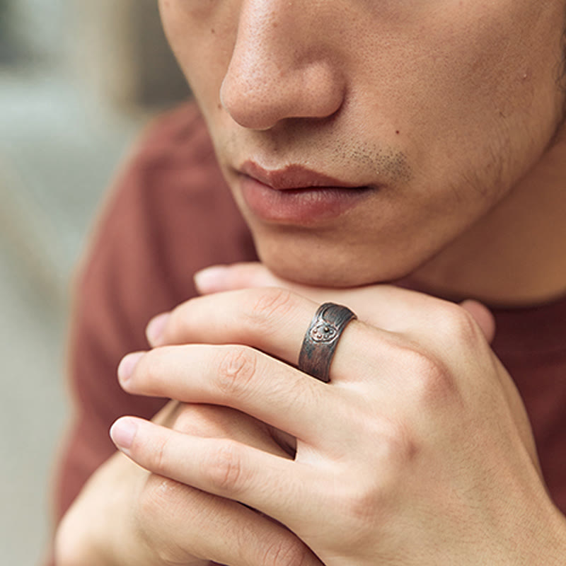 999 Sterling Silver, Brass & Copper Lotus Balance Ring