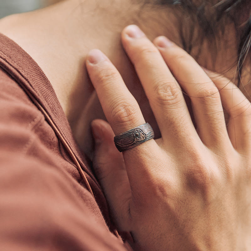 999 Sterling Silver, Brass & Copper Lotus Balance Ring