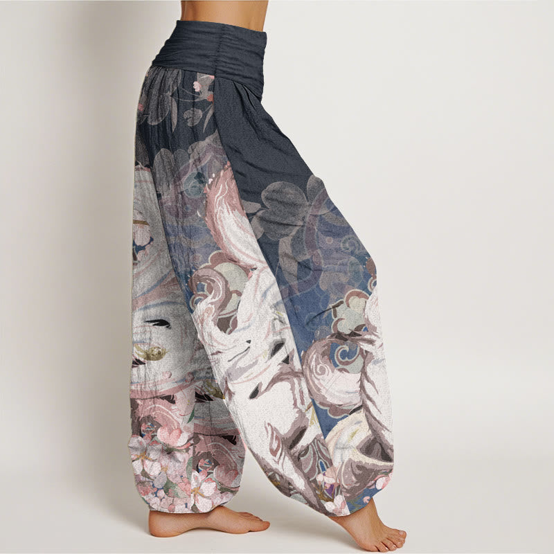 Pure Cotton Pleated Waist Mindful Movement Harem Pants