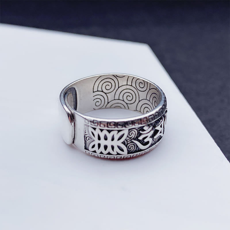 Om Mani Padme Hum Copper Adjustable Wealth Ring