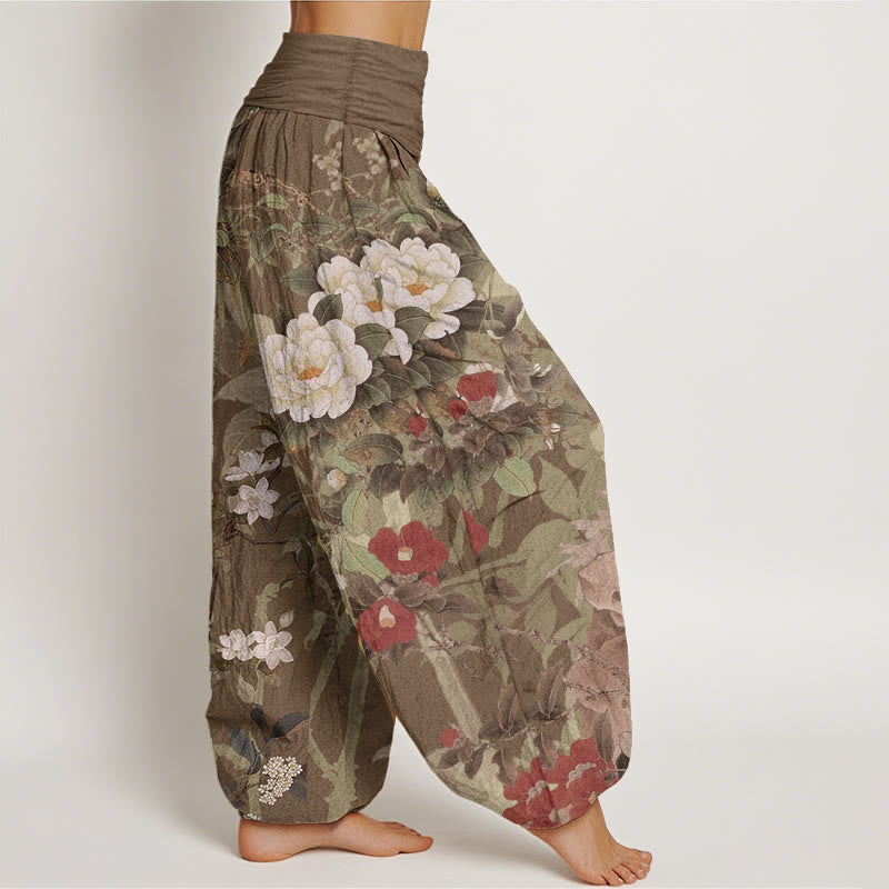 Tactile Cotton Pleated Waist Meditation Harem Pants
