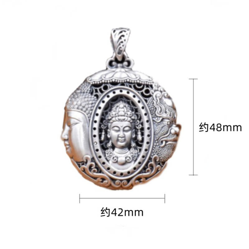 Copper Buddha Devil Pattern Serenity Pendant Necklace