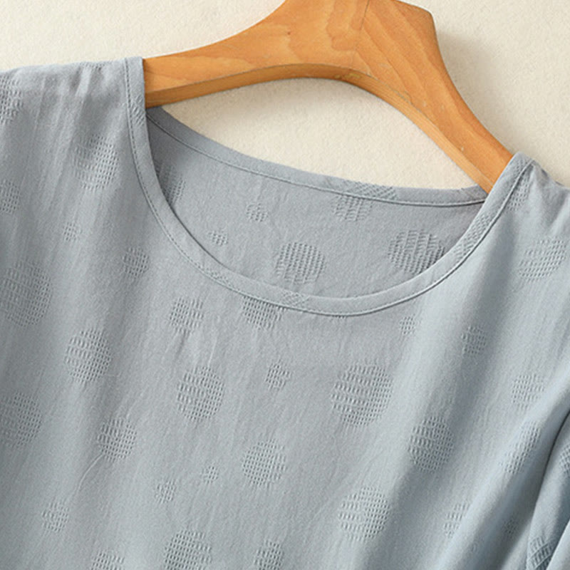 2pcs Plain Women's Short Sleeve Shirt Harem Pants Meditation Clothing Set