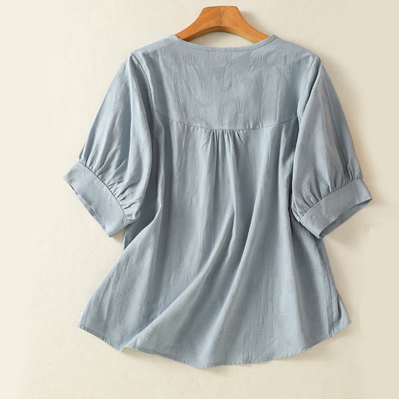 2pcs Plain Women's Short Sleeve Shirt Harem Pants Meditation Clothing Set