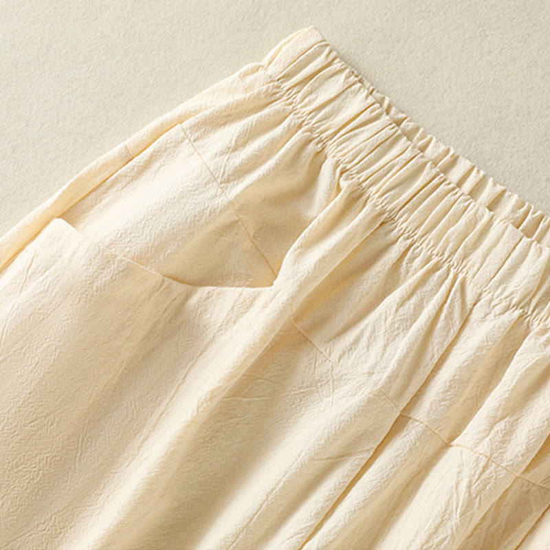 2pcs Plain Women's Short Sleeve Shirt Harem Pants Meditation Clothing Set