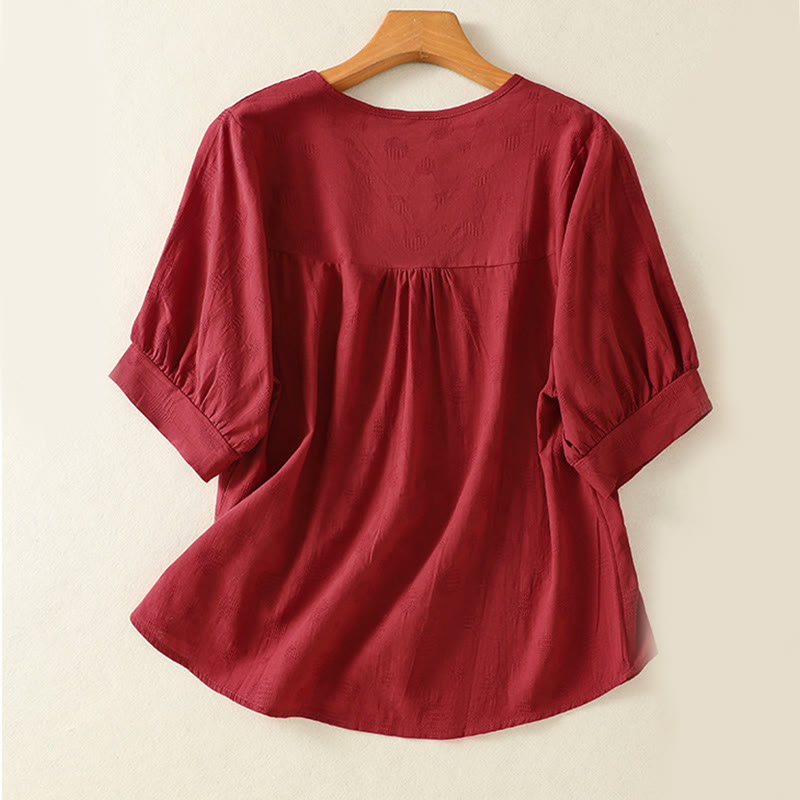 2pcs Plain Women's Short Sleeve Shirt Harem Pants Meditation Clothing Set