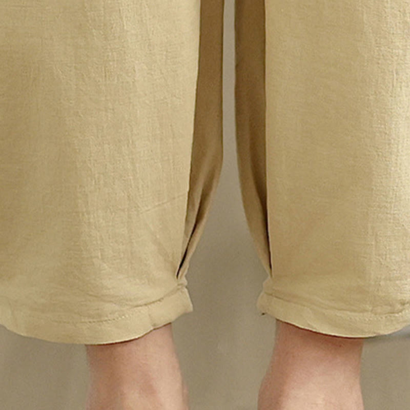 Breathable Cotton Relaxed Harem Pants and Shirt Meditation Set