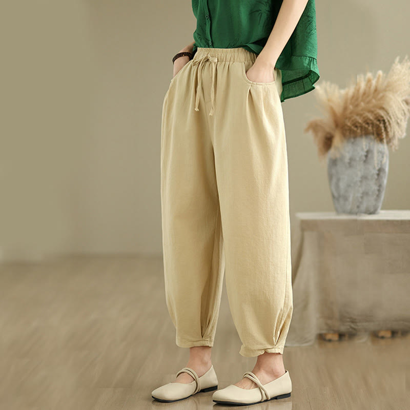 Breathable Cotton Relaxed Harem Pants and Shirt Meditation Set