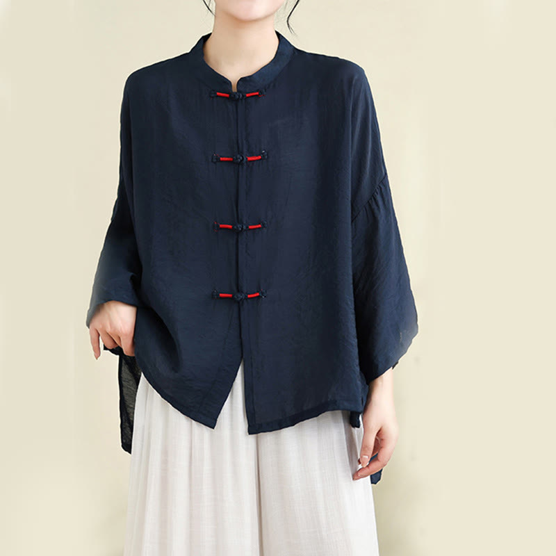 Breathable Cotton-Linen Two-Piece Frog Button Meditation Set
