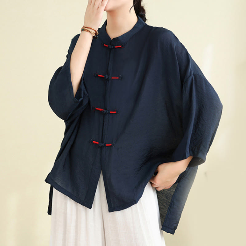 Breathable Cotton-Linen Two-Piece Frog Button Meditation Set