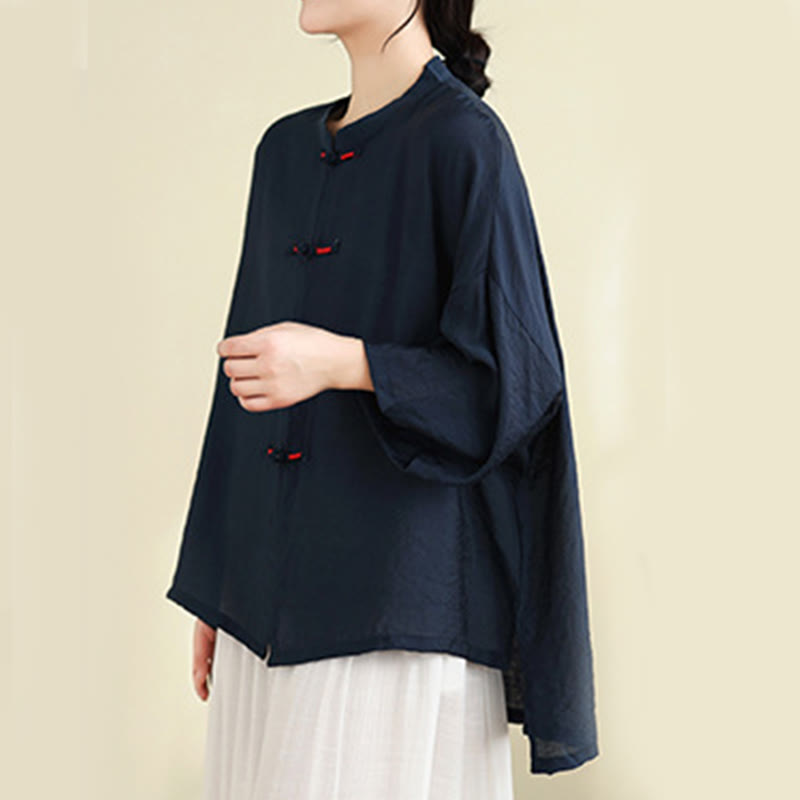 Breathable Cotton-Linen Two-Piece Frog Button Meditation Set