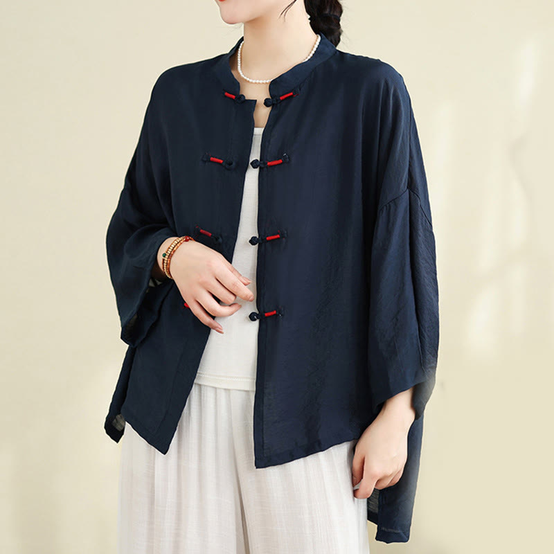 Breathable Cotton-Linen Two-Piece Frog Button Meditation Set