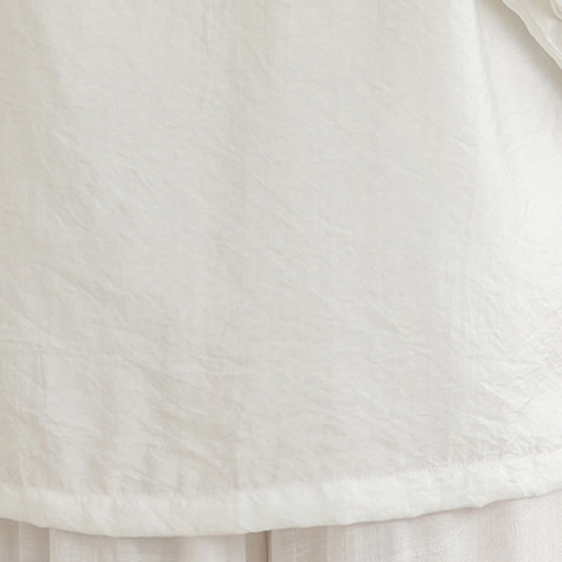 Breathable Cotton-Linen Two-Piece Frog Button Meditation Set