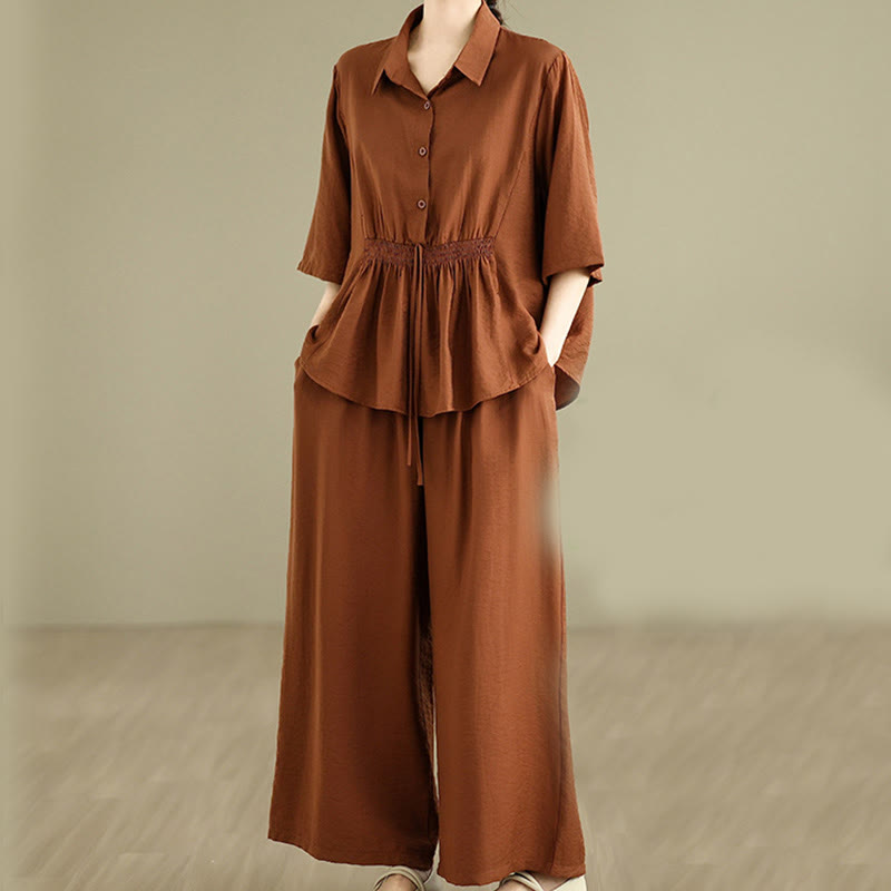 Breathable Cotton Loose-Fit Meditation Two-Piece Set
