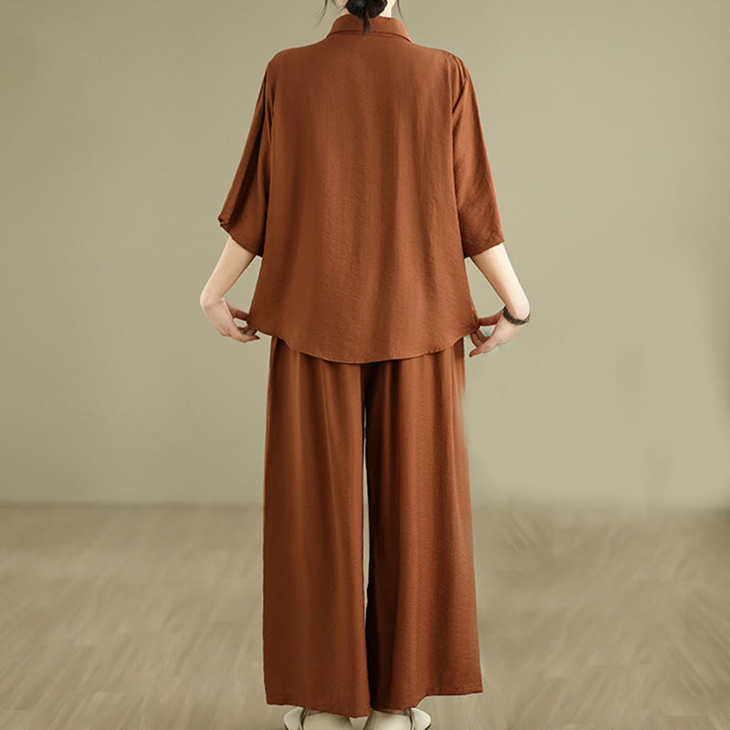 Breathable Cotton Loose-Fit Meditation Two-Piece Set