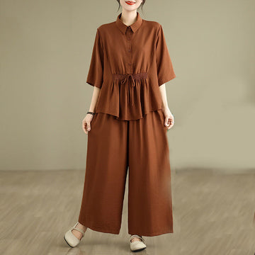 Breathable Cotton Loose-Fit Meditation Two-Piece Set