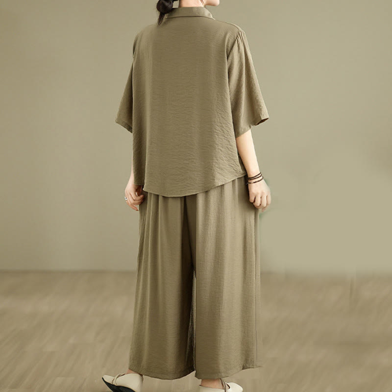 Breathable Cotton Loose-Fit Meditation Two-Piece Set