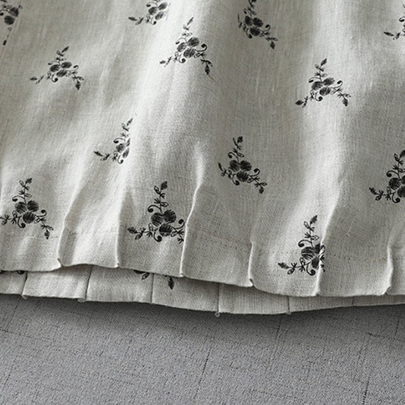 Tactile Cotton Linen Cropped Floral Meditation Harem Pants