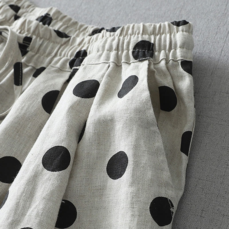 Tactile Cotton Linen Cropped Floral Meditation Harem Pants