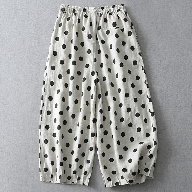 Tactile Cotton Linen Cropped Floral Meditation Harem Pants