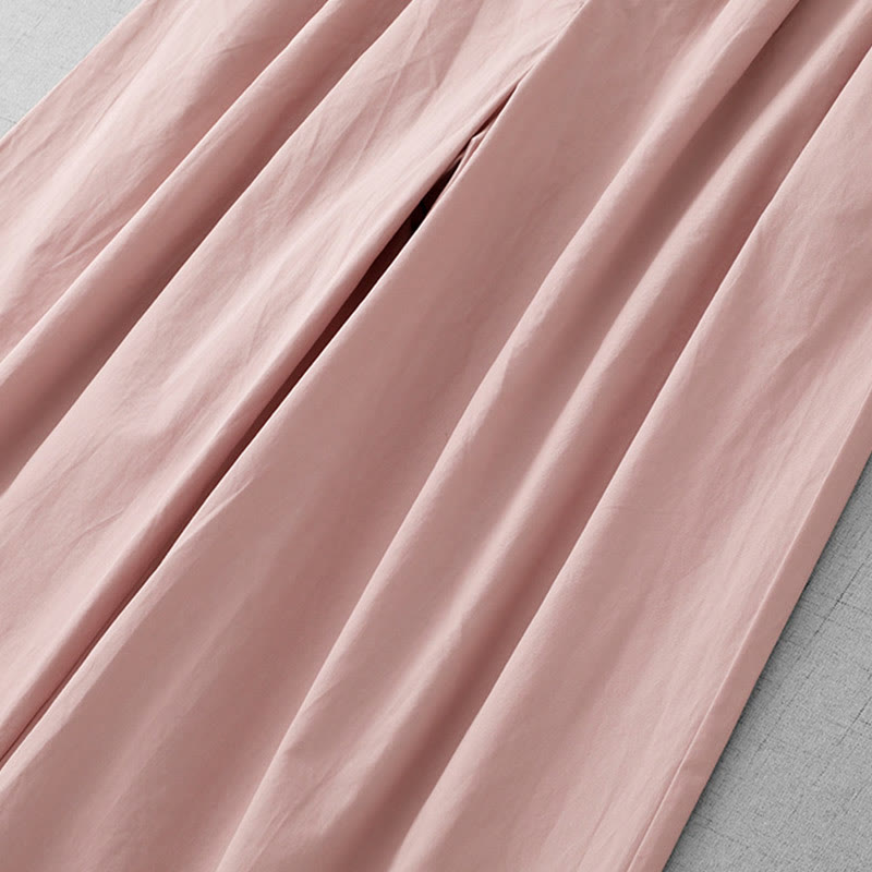 Lightweight Cropped Wide-Leg Meditation Pants with Pockets