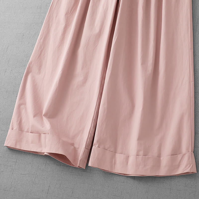 Lightweight Cropped Wide-Leg Meditation Pants with Pockets