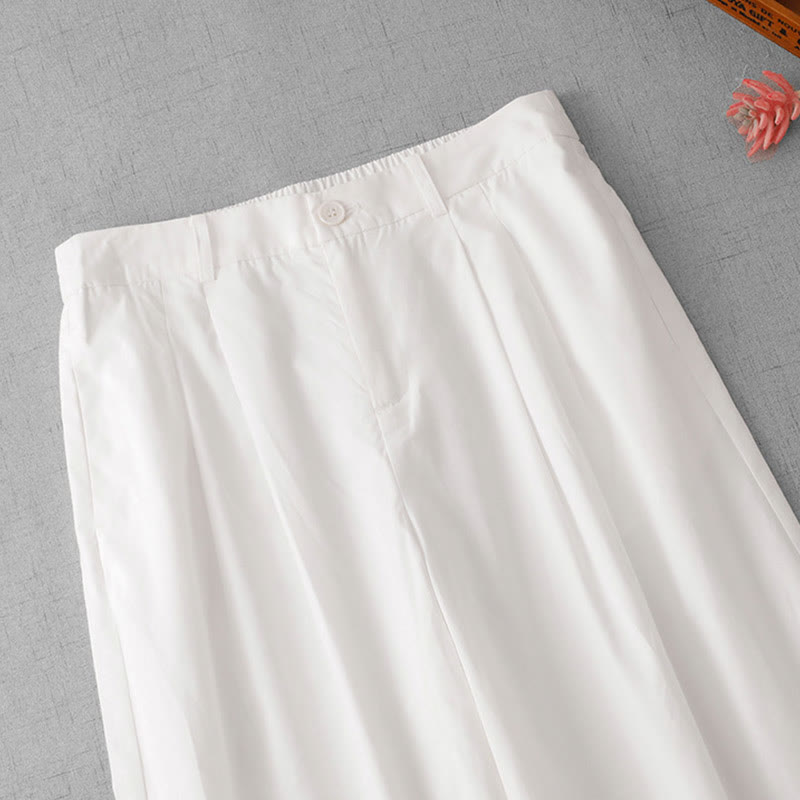 Lightweight Cropped Wide-Leg Meditation Pants with Pockets