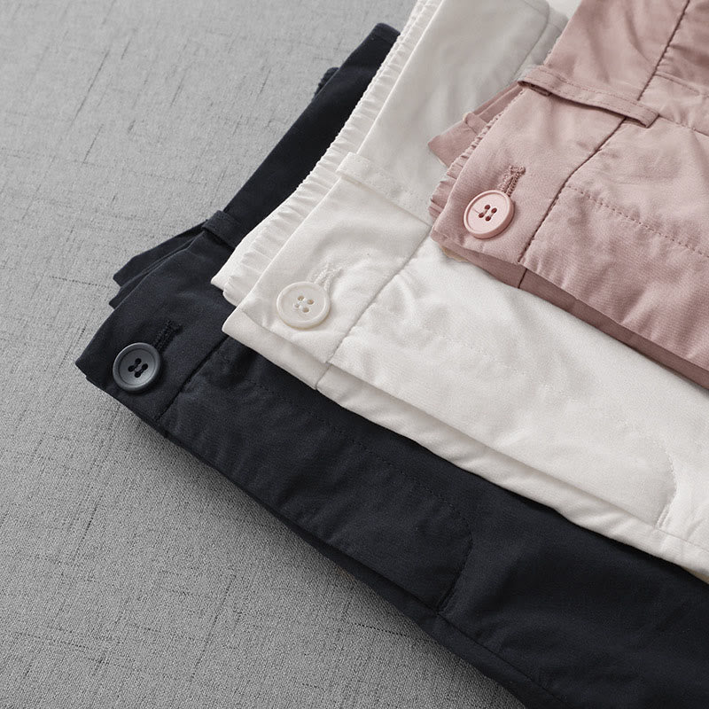 Lightweight Cropped Wide-Leg Meditation Pants with Pockets