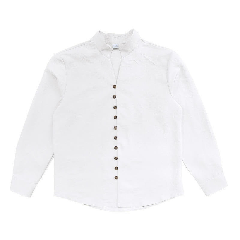 Solid Color Buttons Fall Long Sleeve Men's Shirt