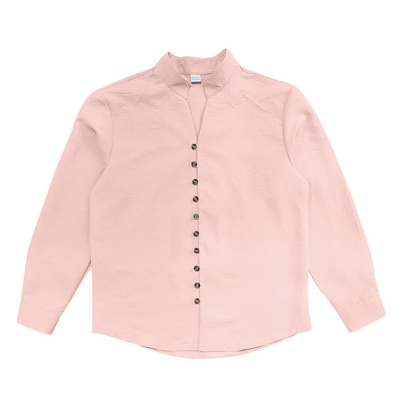 Solid Color Buttons Fall Long Sleeve Men's Shirt