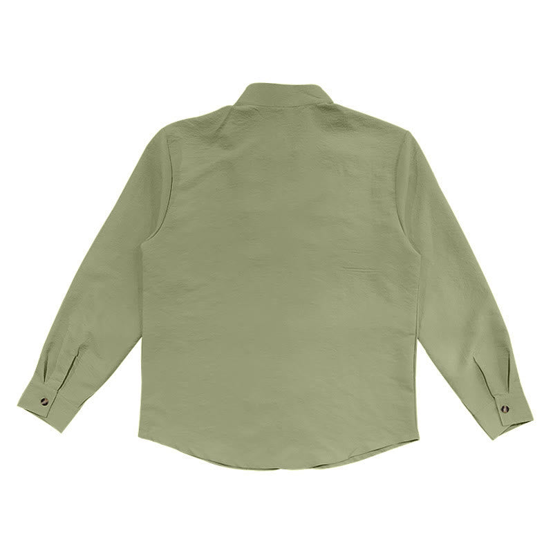 Solid Color Buttons Fall Long Sleeve Men's Shirt