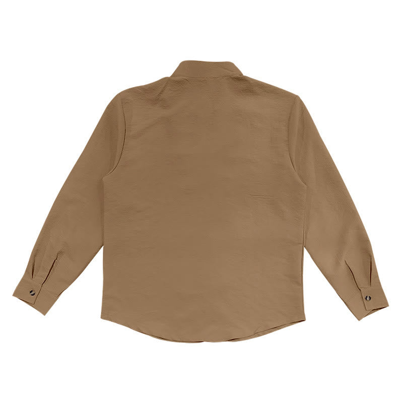 Solid Color Buttons Fall Long Sleeve Men's Shirt