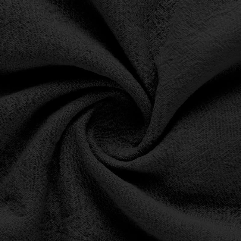 Minimalist Linen Stand Collar Breathable Meditation Men's Shirt
