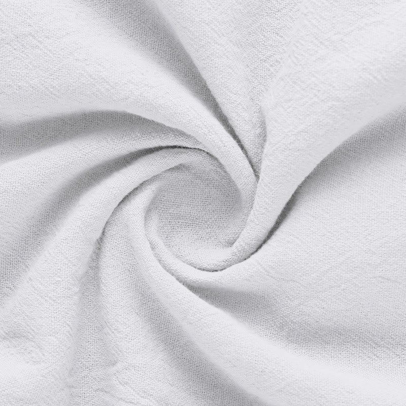 Minimalist Linen Stand Collar Breathable Meditation Men's Shirt