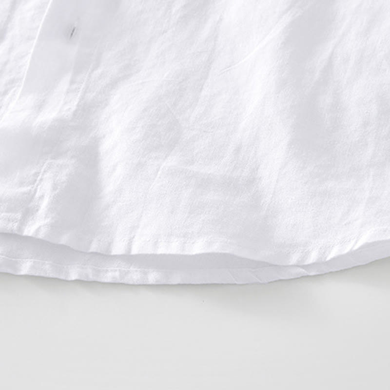 Ramie Linen Stand Collar Mindful Movement Men's Shirt
