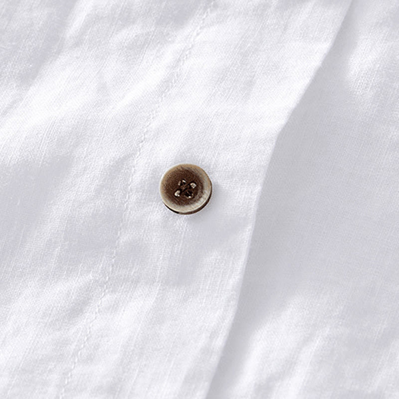 Ramie Linen Stand Collar Mindful Movement Men's Shirt