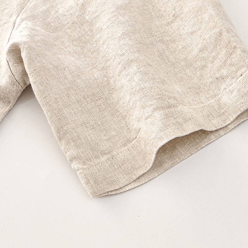 Breathable Linen Stand Collar Mindful Meditation Men's Shirt