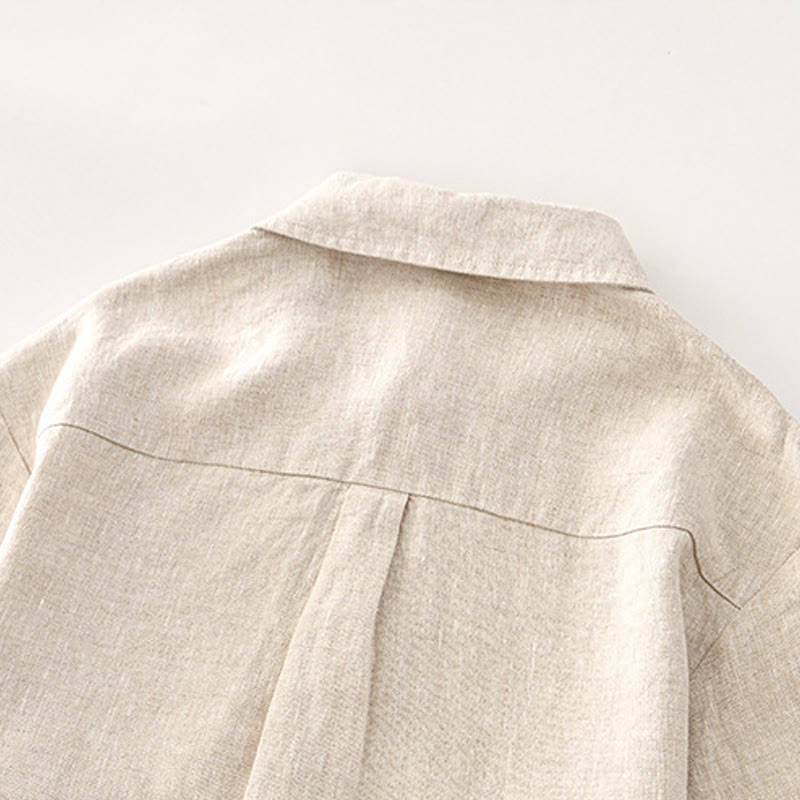 Breathable Linen Stand Collar Mindful Meditation Men's Shirt