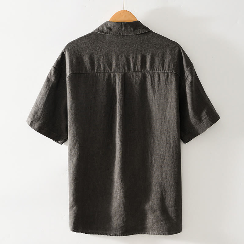 Breathable Linen Stand Collar Mindful Meditation Men's Shirt
