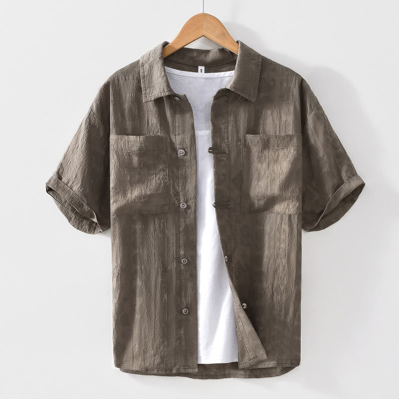 Breathable Lightweight Stand Collar Daily Mindfulness Men's Shirt