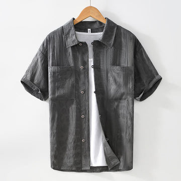 Breathable Lightweight Stand Collar Daily Mindfulness Men's Shirt