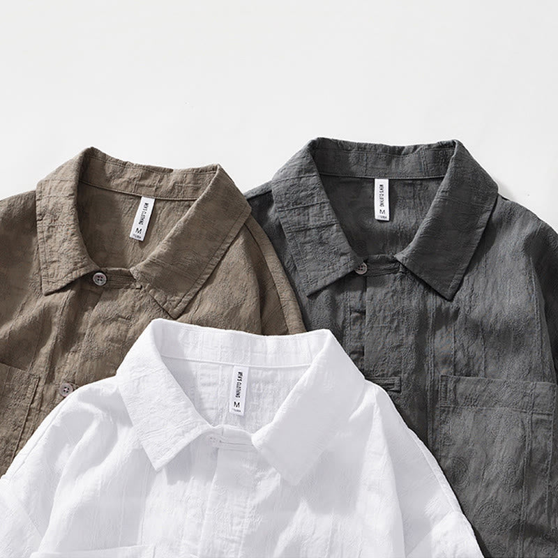 Breathable Lightweight Stand Collar Daily Mindfulness Men's Shirt