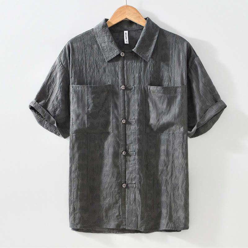 Breathable Lightweight Stand Collar Daily Mindfulness Men's Shirt