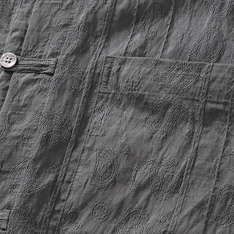 Breathable Lightweight Stand Collar Daily Mindfulness Men's Shirt