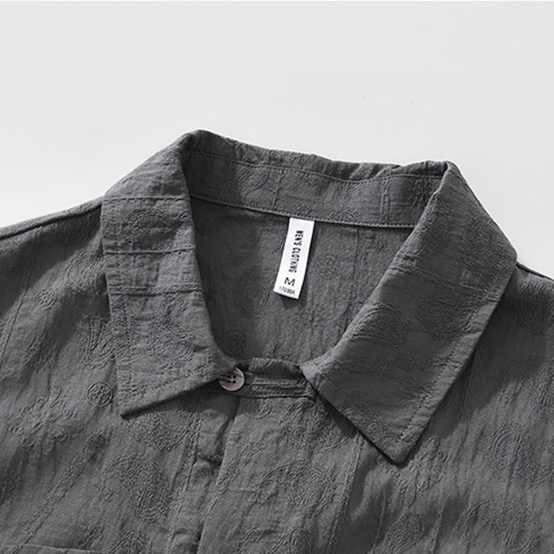 Breathable Lightweight Stand Collar Daily Mindfulness Men's Shirt