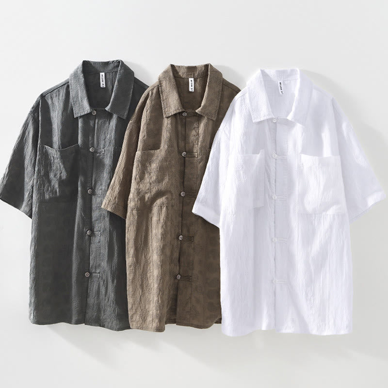 Breathable Lightweight Stand Collar Daily Mindfulness Men's Shirt