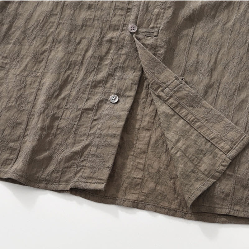 Breathable Lightweight Stand Collar Daily Mindfulness Men's Shirt